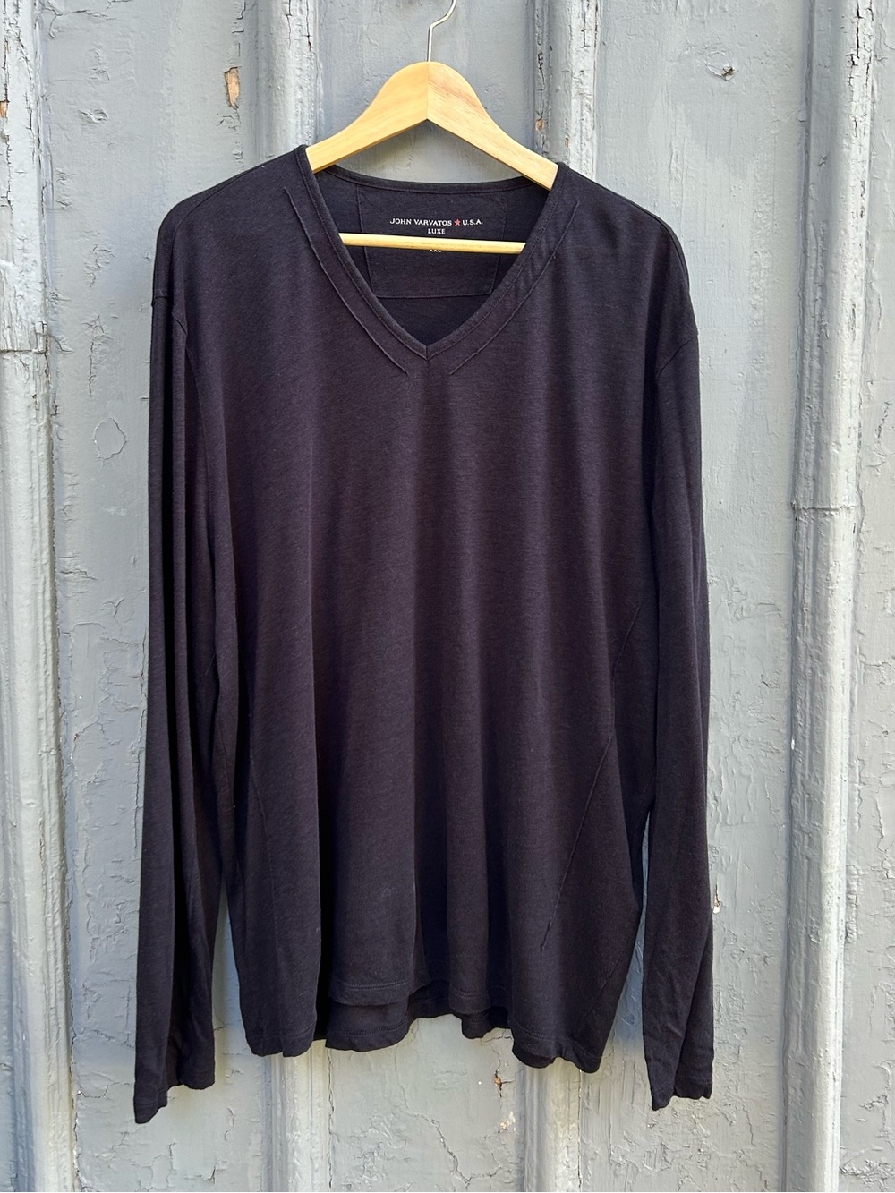 John Varvatos Long Sleeve Ramie Tee, Size XXL